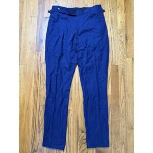 New FRERE NAVY Blue Striped trousers Dress Pants 32x32 C17